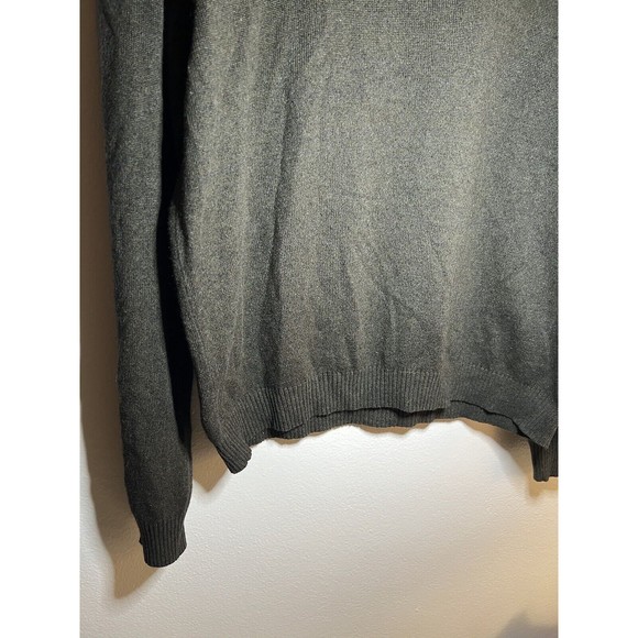 Perry Ellis Silk Wool Mock Neck Sweater Shirt Pullover Top Green Mens Large - Picture 3 of 13